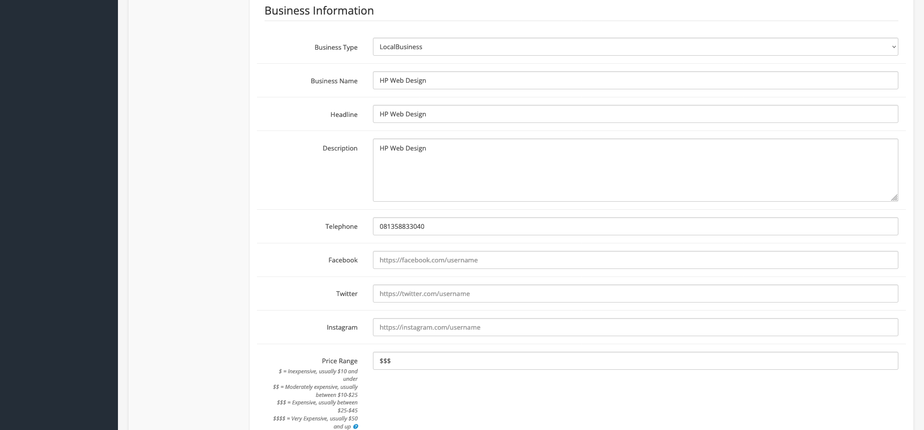 business information google structured data opencart